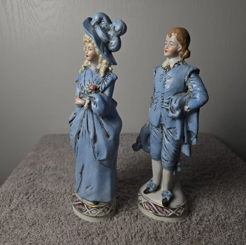 Antique German Bisque Blue Couple